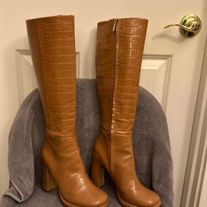 Sam Edelman Freda Leather Tall Knee-High Block Heel Boots